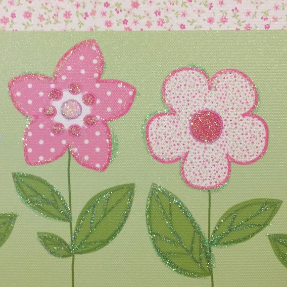 Girl or nursery canvas 12x12 flower wall decor - Picture 4 of 5